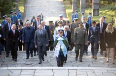 The Greek President laid a wreath at the Monument to an Unknown Hero