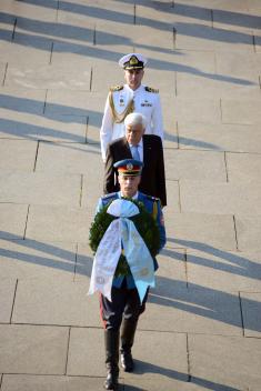 The Greek President laid a wreath at the Monument to an Unknown Hero