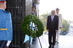 The Greek President laid a wreath at the Monument to an Unknown Hero
