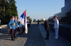 The Greek President laid a wreath at the Monument to an Unknown Hero