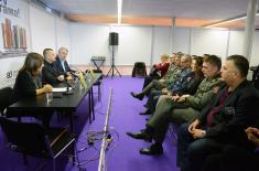 Patriarch Irinej visits the booth of Odbrana Media Centre