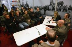 Patriarch Irinej visits the booth of Odbrana Media Centre