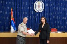 Уручене потврде о завршеној стручној обуци овлашћених лица субјеката планирања одбране