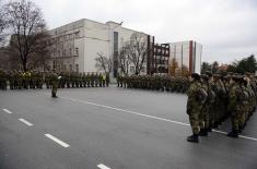 Military Academy Cadets on Loaded March