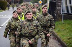 Military Academy Cadets on Loaded March