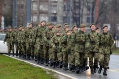 Military Academy Cadets on Loaded March