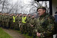 Military Academy Cadets on Loaded March