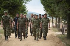 Minister Gašić arrives at Debela Glava Base