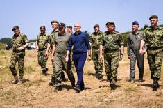 Minister Vučević attends PASARS firing demonstration at Pasuljanske Livade range