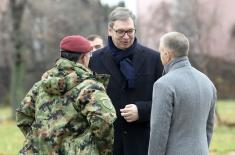 President Vučić arrives at  "Sergeant - Pilot Mihajlo Petrović" military airport