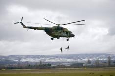 Demonstration of capabilities of part of AF and AD helicopter units and 63rd Parachute Brigade