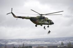 Demonstration of capabilities of part of AF and AD helicopter units and 63rd Parachute Brigade