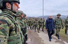 Minister Vučević and General Mojsilović visit 3rd Army Brigade units in Kuršumlija