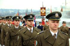 Members of the Serbian Armed Forces swam for the Holy Epiphany Cross