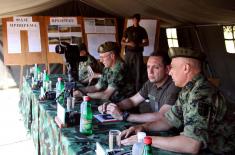 Minister Vulin and General Mojsilović at Preparation for “Tank Biathlon”