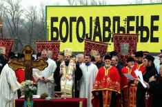 Members of the Serbian Armed Forces swam for the Holy Epiphany Cross