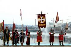 Members of the Serbian Armed Forces swam for the Holy Epiphany Cross