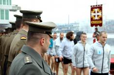 Members of the Serbian Armed Forces swam for the Holy Epiphany Cross