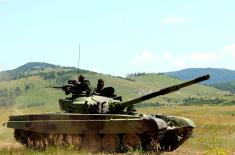 Minister Vulin and General Mojsilović at Preparation for “Tank Biathlon”