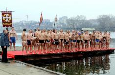 Members of the Serbian Armed Forces swam for the Holy Epiphany Cross