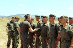 Minister Vulin and General Mojsilović at Preparation for “Tank Biathlon”