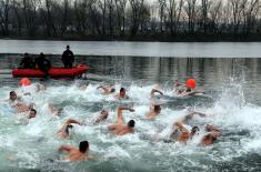 Members of the Serbian Armed Forces swam for the Holy Epiphany Cross