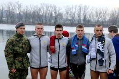 Members of the Serbian Armed Forces swam for the Holy Epiphany Cross