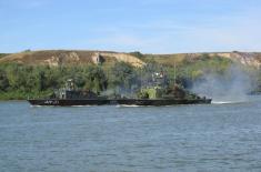 Tactical exercise of river units of Serbia and Hungary