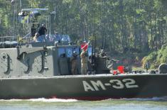 Tactical exercise of river units of Serbia and Hungary