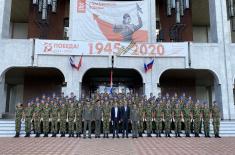 Minister Vulin Visited Members of the Guard of the Serbian Armed Forces in Moscow 
