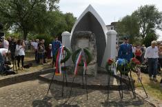 Wreaths laid on the monument to Senta battle