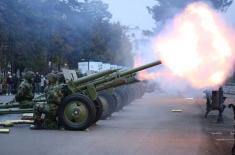 Gun salute on the occasion of Armistice Day in WWI