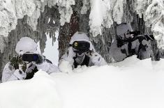 Обука припадника Четврте бригаде копнене војске у зимским условима