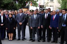 Serbian and Armenian presidents lay wreaths at the monument of gratitude of the Armenian people