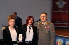 Military commemorative medals presented to members of the 250th AD Missile Brigade