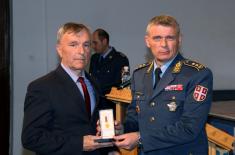 Military commemorative medals presented to members of the 250th AD Missile Brigade