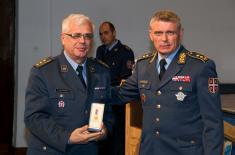 Military commemorative medals presented to members of the 250th AD Missile Brigade