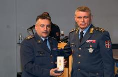 Military commemorative medals presented to members of the 250th AD Missile Brigade