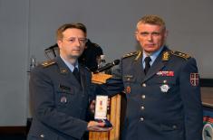 Military commemorative medals presented to members of the 250th AD Missile Brigade