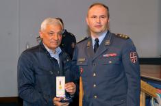 Military commemorative medals presented to members of the 250th AD Missile Brigade