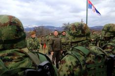 Minister Vulin: The situation in the Ground Safety Zone is peaceful and under control of the Serbian Armed Forces