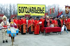 Members of the Serbian Armed Forces swimming for the Holy Epiphany Cross across Serbia