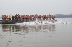 Members of the Serbian Armed Forces swam for the Holy Epiphany Cross