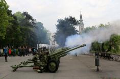 Gun salute on the occasion of the Victory Day