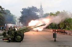 Gun salute on the occasion of the Victory Day