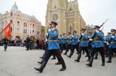 Promenade parade and military drill in Novi Sad