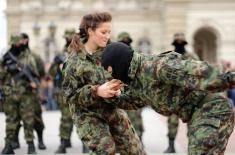 Promenade parade and military drill in Novi Sad