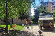 Today as well the Serbian Armed Forces Are Repairing Damaged Roads and Water Supply Installations in Flooded Areas