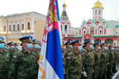 Members of the Guard of the Serbian Armed Forces in the Full Swing of Preparations for the Moscow Victory Day Parade