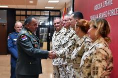 Members of Serbian Armed Forces deploying to EUTM Somalia given a send-off